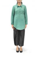 AW14T004 - A versatile teal shirt which is fitted and flared to create a flattering silhouette.