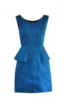 AW13D001 - A sleeveless shift dress with a classic scooped neck and a figure flattering peplum.