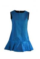 AW13D002 - An A line dress with square shoulders and a short skater style skirt.